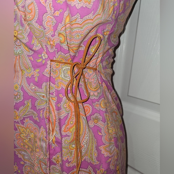 Harold's, Women's Size 2, Paisley Pink and Orange Halter Dress - Picture 4 of 11